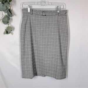 Banana Republic | Knee Length Belted Plaid Pencil Skirt Gray Women’s Size 6T